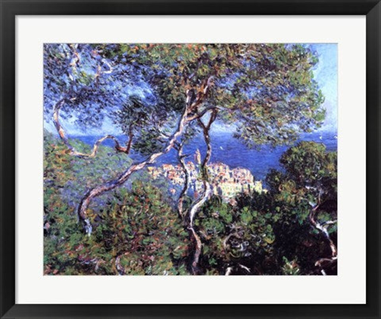 Framed Art Bordighera, Trees by Claude Monet Wall Decor 18x24 Artwork